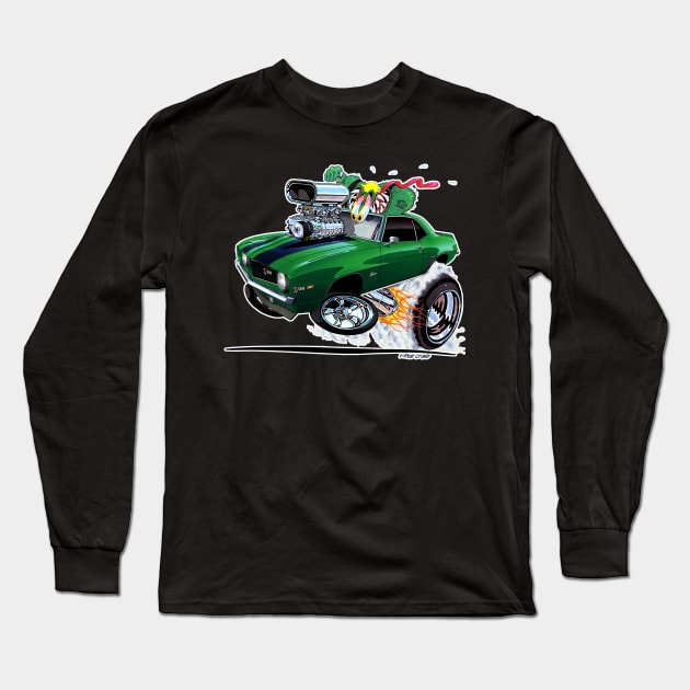 Z RATED 69 Camaro Green Long Sleeve T-Shirt by vincecrain